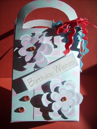Baby Ellie Flower Pot Easel Card and Gift Bag Set by ANGELA STYLES