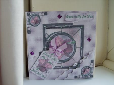 Beautiful Stained Glass Orchid - Wavy Corners by ANGELA STYLES
