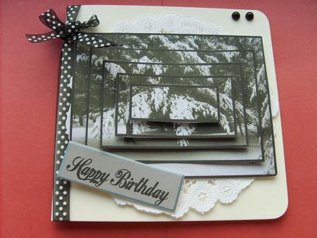 Tree Covered in Snow Happy Birthday Seasons Greetings and Thank You by ANGELA STYLES