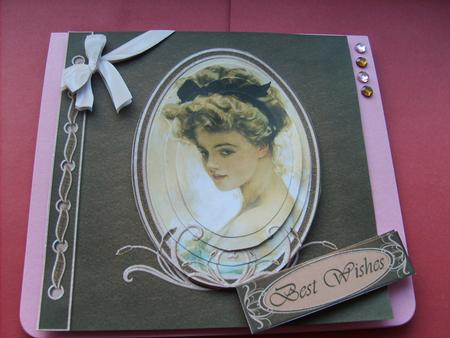 Beautiful Vintage Lady Cameo Square Card Front by ANGELA STYLES