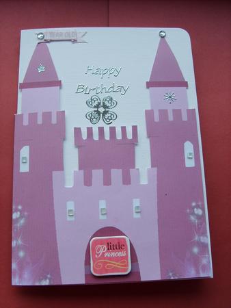 Fairytale Princess Castle A5 Shaped Front Print & Fold Card by ANGELA STYLES