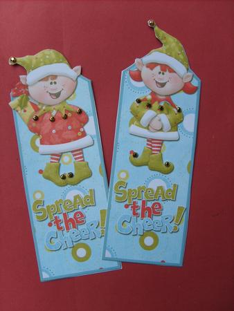 Santas Elves Bookmarks Blue Spots by ANGELA STYLES