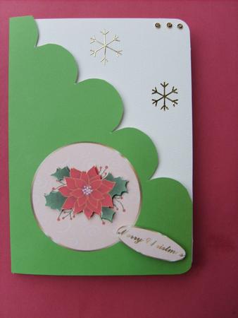 Poinsettia Christmas Card by ANGELA STYLES