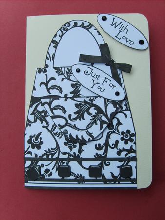 Gorgeous Monotone Handbag Card by ANGELA STYLES