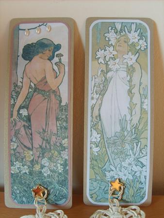 Art Nouveau Floral Maidens Bookmarks by ANGELA STYLES