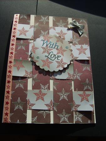 Christmas Flourish Stars in Burgundy and Silver Backgrounds by ANGELA STYLES