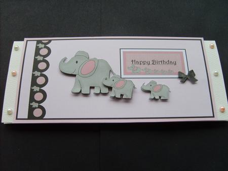 Extra Large Dl Elephant Birthday Card by ANGELA STYLES