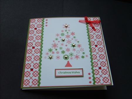 Winter Tree Quick Card Red & Green by ANGELA STYLES