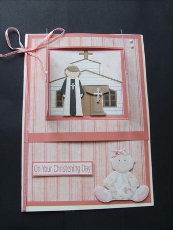 Open the Door! Girl's Christening Card by ANGELA STYLES
