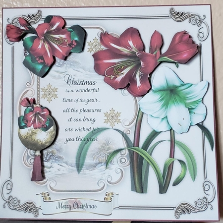 Christmas Amaryllis With Verse Mini Page Kit by Angela Taylor