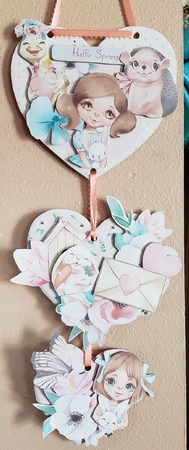 Hello Spring Hanging Hearts Trio by Angela Taylor
