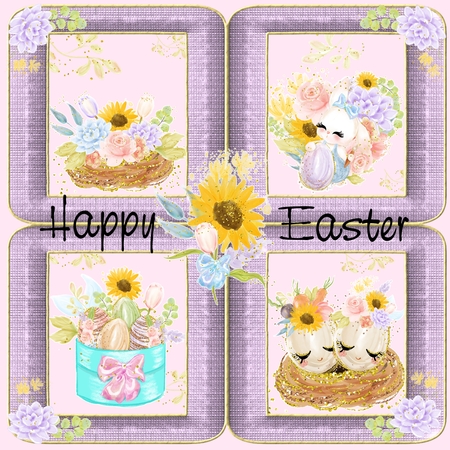 Frame & Badge set Square-Candy Floss by Angela Taylor