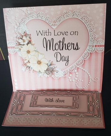 3D Easel Card Mini Kit - A Touch of Elegance Mothers Day - Flowers, Heart Lace, Butterflies & Pearls by Angela Taylor