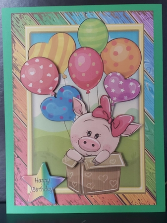 Special Delivery Pink Pig A5 by Angela Taylor