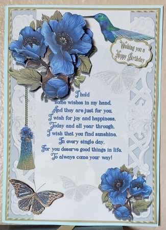 Purple poppies and wings A5 by Angela Taylor