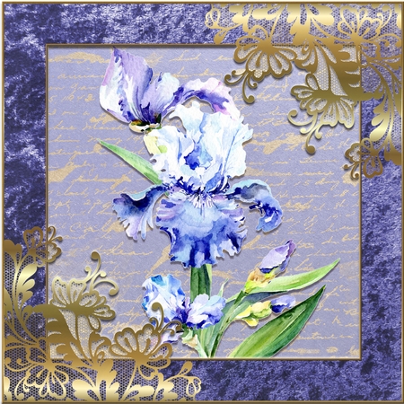 Crushed Velvet Gold Filigree 8x8ins 12 x Frames Kit by Angela Taylor