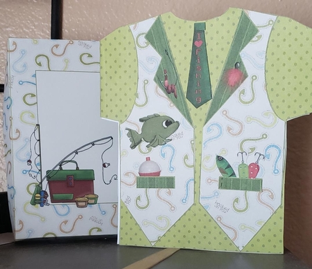 Fishing Shirt shaped card for the men  mini kiit by Angela Taylor
