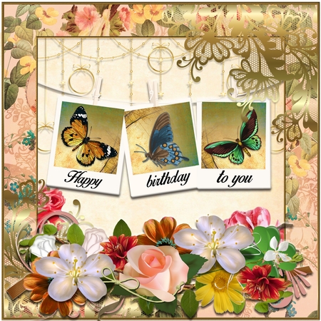 Vintage Floral Frame Kit Gold Filigree by Angela Taylor