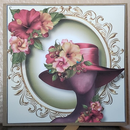 Garden Party Hibiscus Berries 8x8 by Angela Taylor