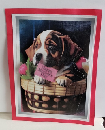 Puppy In Basket Mothers Day  by Angela Taylor