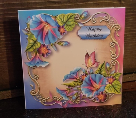 Morning Glory Floral Plaque - Square by Angela Taylor