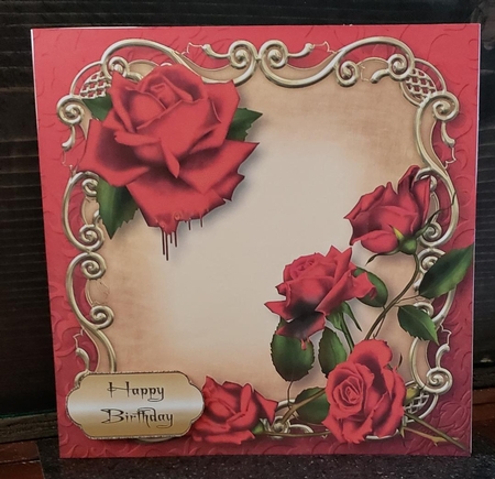 Gothic Dread Roses Floral Plaque - Square by Angela Taylor