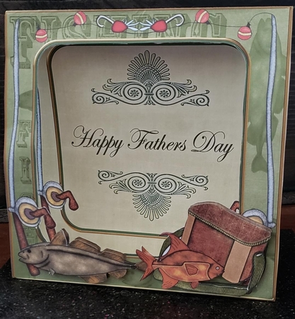 Olive Fishing Fathers Day Vintage 7inch Tent Card Mini Kit by Angela Taylor