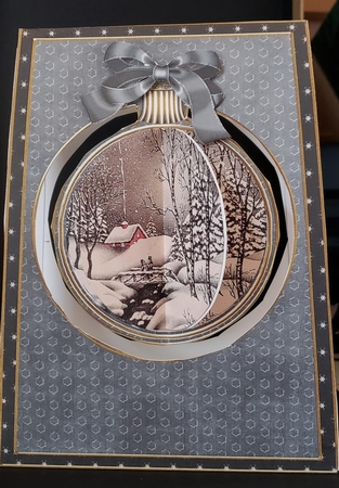 Winter Walk 3D Hanging Bauble Ornament Card Mini Kit by Angela Taylor