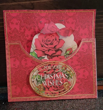 Christmas Roses Christmas Wishes 7in Tag Card Front Mini Kit by Angela Taylor