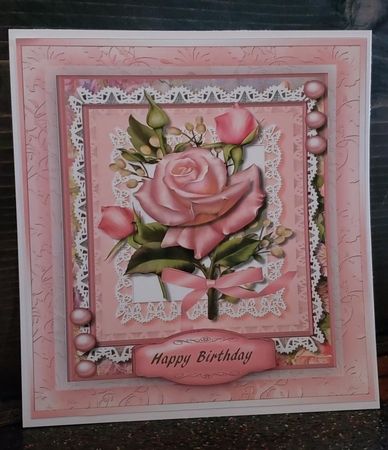 Lovely Roses on a Lace Mat by Angela Taylor
