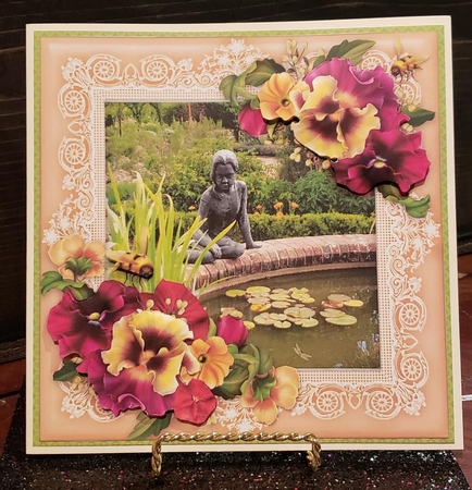 Rosemoor An Enchanted Garden 8 x 8 Floral Decoupage Card Sheet by Angela Taylor