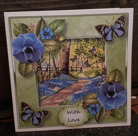 Butterfly Bluebell Woods 8x8 by Angela Taylor