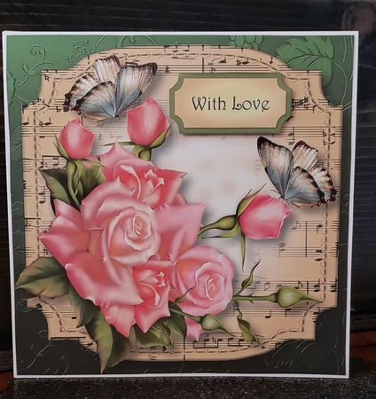 Sheet Music Plaque - Edwardian Roses 8x8 by Angela Taylor