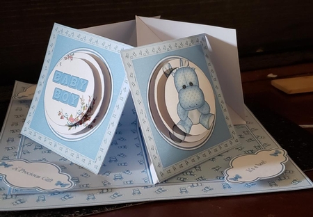 New baby boy quad easel card. by Angela Taylor