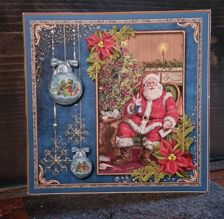 Happy Holidays Vintage Scene Blue 8 by Angela Taylor