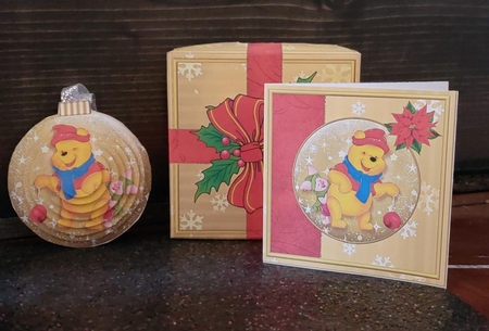 Christmas Winnie 6 Bauble Gold Mini Kit.5 by Angela Taylor