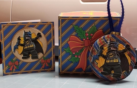 3D Bauble Card And Gift Box Christmas Lego 1 by Angela Taylor