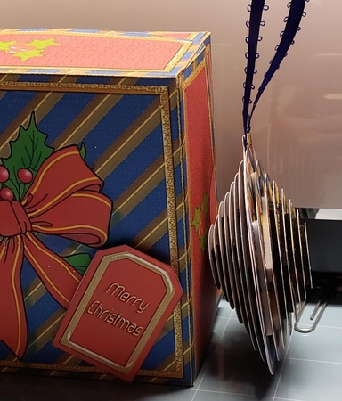 3D Bauble Card And Gift Box Christmas Lego 1 by Angela Taylor
