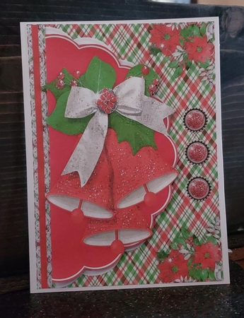 Beautiful Shimmering Red Bells envelope card    by Angela Taylor