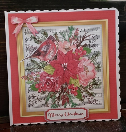 Christmas Roses and Poinsettias on sheet Music  by Angela Taylor