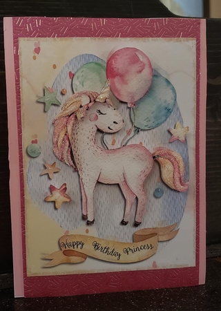 Unicorn - happy birthday princess by Angela Taylor