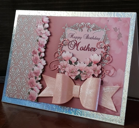 Two floral card toppers, Mothers Birthday & Mothers Day by Angela Taylor