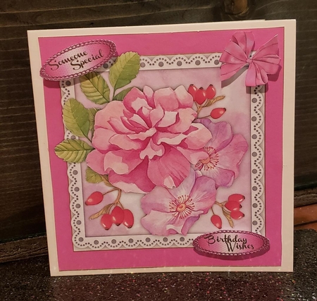 Beautiful  Lilac French roses and berrys  by Angela Taylor
