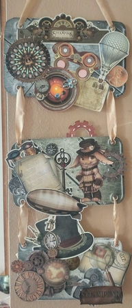 Steam Punkd Hanging Signs Trio by Angela Taylor