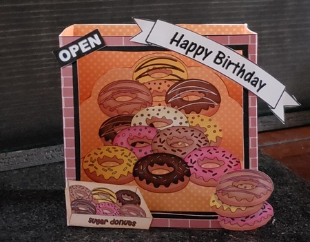 3D Shadow Box Card Mini Kit  -  The Hole-in-One Sugar Donuts Shop by Angela Taylor