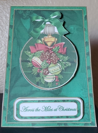 Door Knocker Across the Miles 5.5inch Bauble Decoupage Card by Angela Taylor