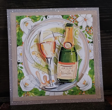 Beautiful Champagne & Glass 8x8 by Angela Taylor