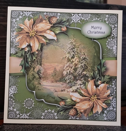 Snowflakes Border - Snowy Woods 8x8 by Angela Taylor