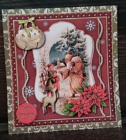 Yester-Year Santa & Children Card Topper  by Angela Taylor