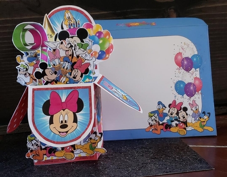 MICKEY MINNIE DISNEY BIRTHDAY PARTY 3D POP UP BOX CARD by Angela Taylor